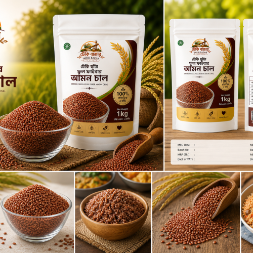 Ganjia Haf-Fiber Red Rice/ ঢেঁকি ছাঁটা গঞ্জিয়া হাফ ফাইবার লাল চাল